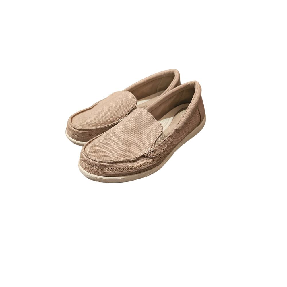 Womens‎ Crocs Triple Comfort Women's TanCanvas Comfort Shoes Size 9
